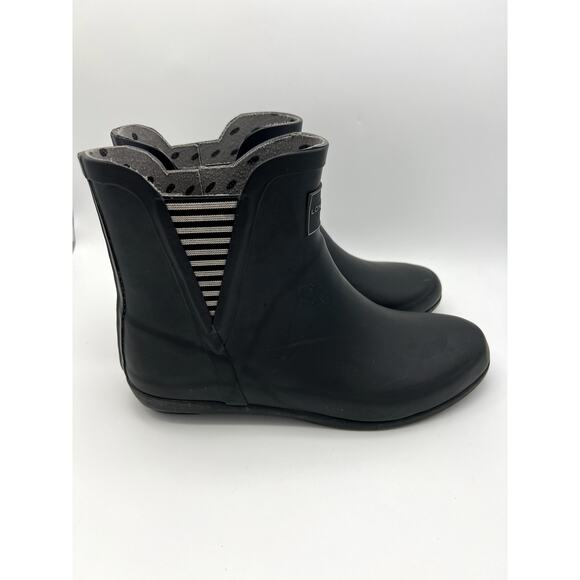 London Fog Collection Black Piccadilly Waterproof Memory Rubber Boots Size 9M - Picture 2 of 11